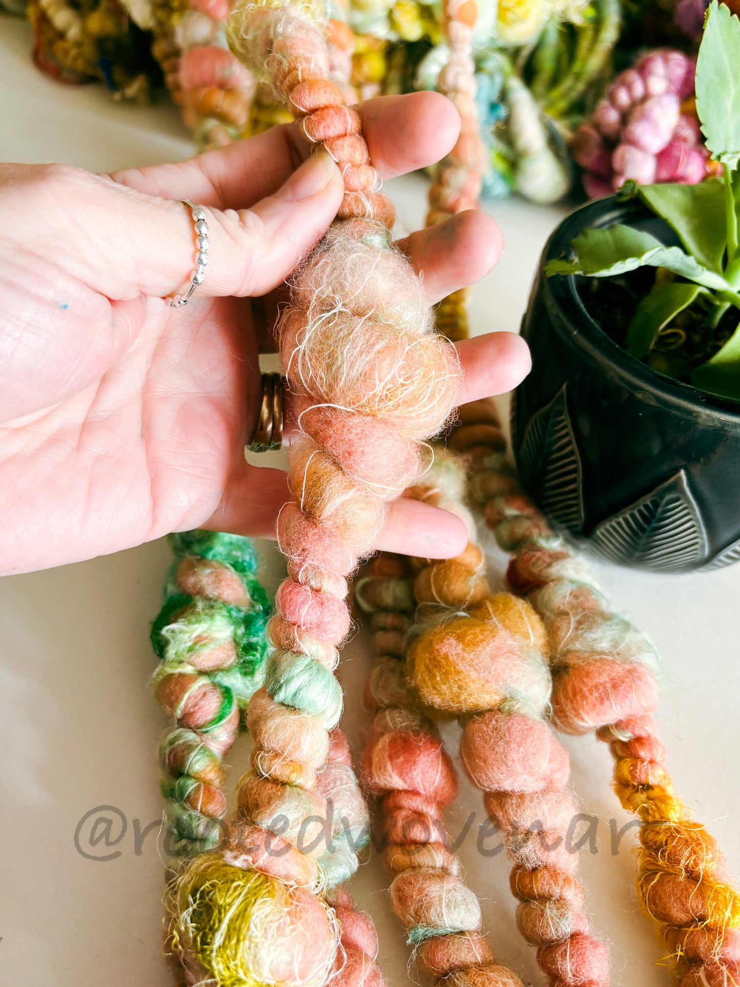 4.5 yards / Hand Spun Art Yarn