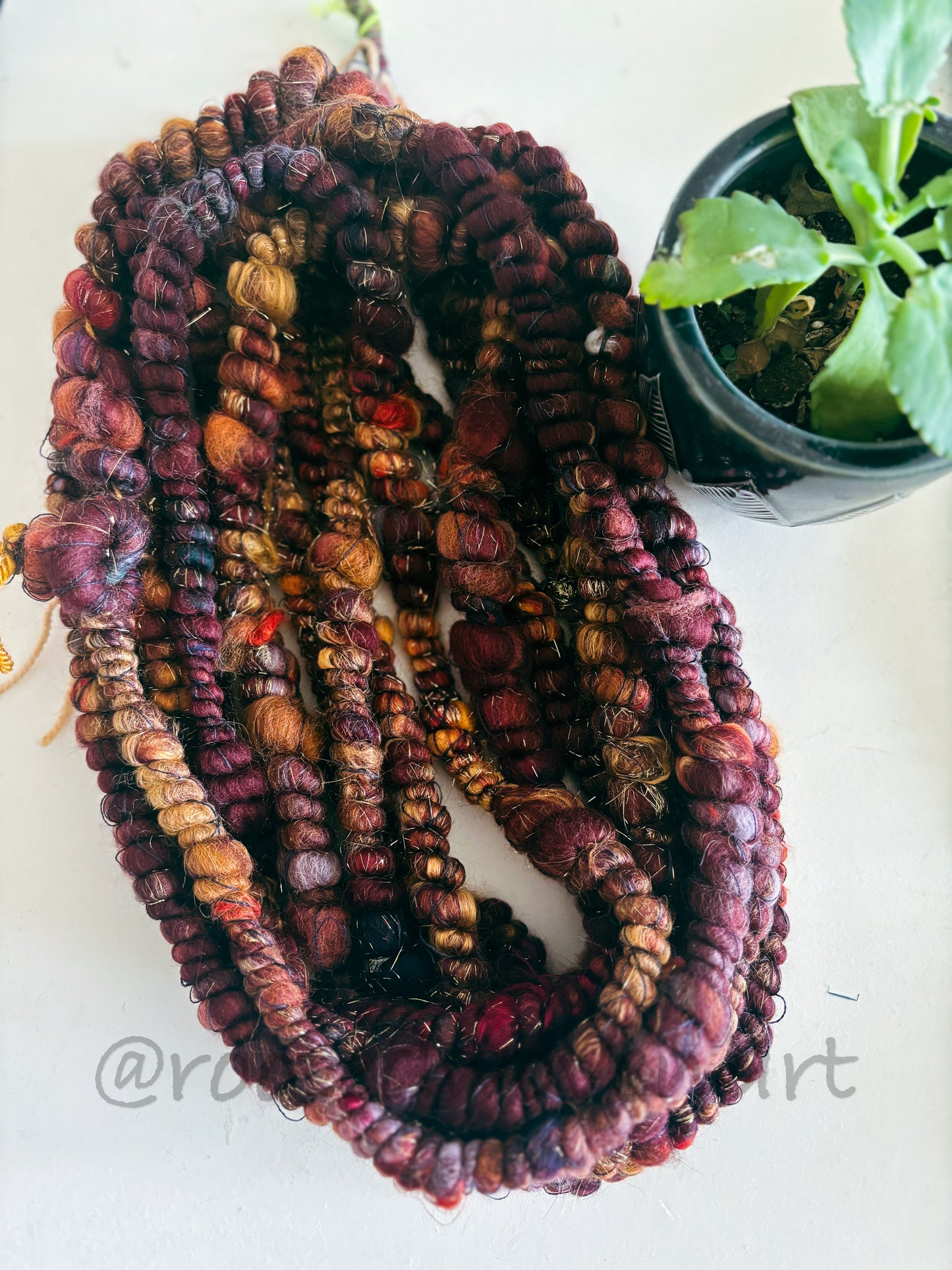 4.5 yards / Hand spun art yarn