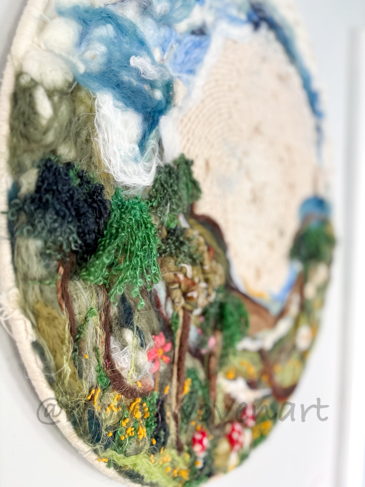 Wanderlust / Round Wall Art / Woven / Felted Wall Art
