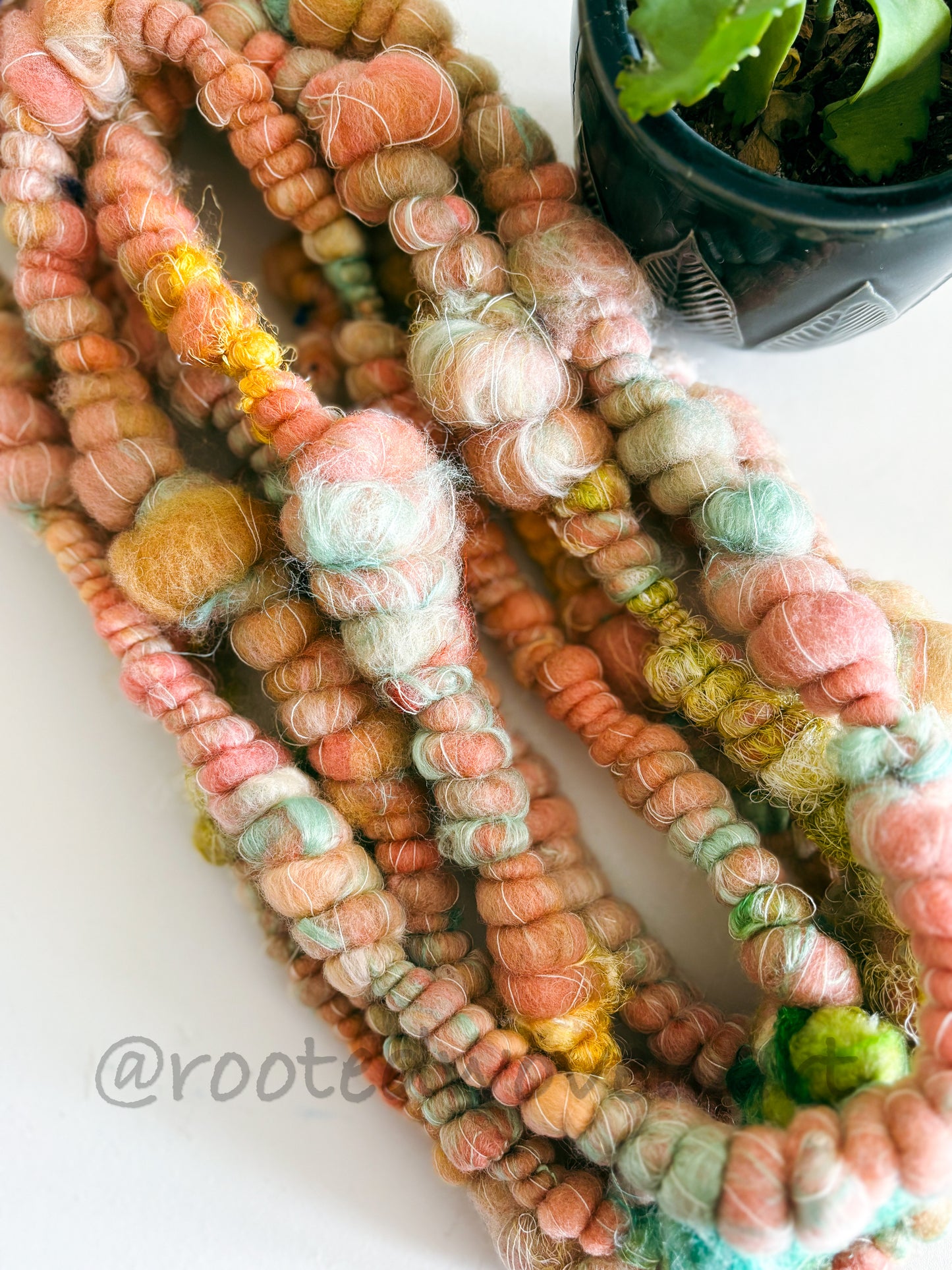 4.5 yards / Hand Spun Art Yarn