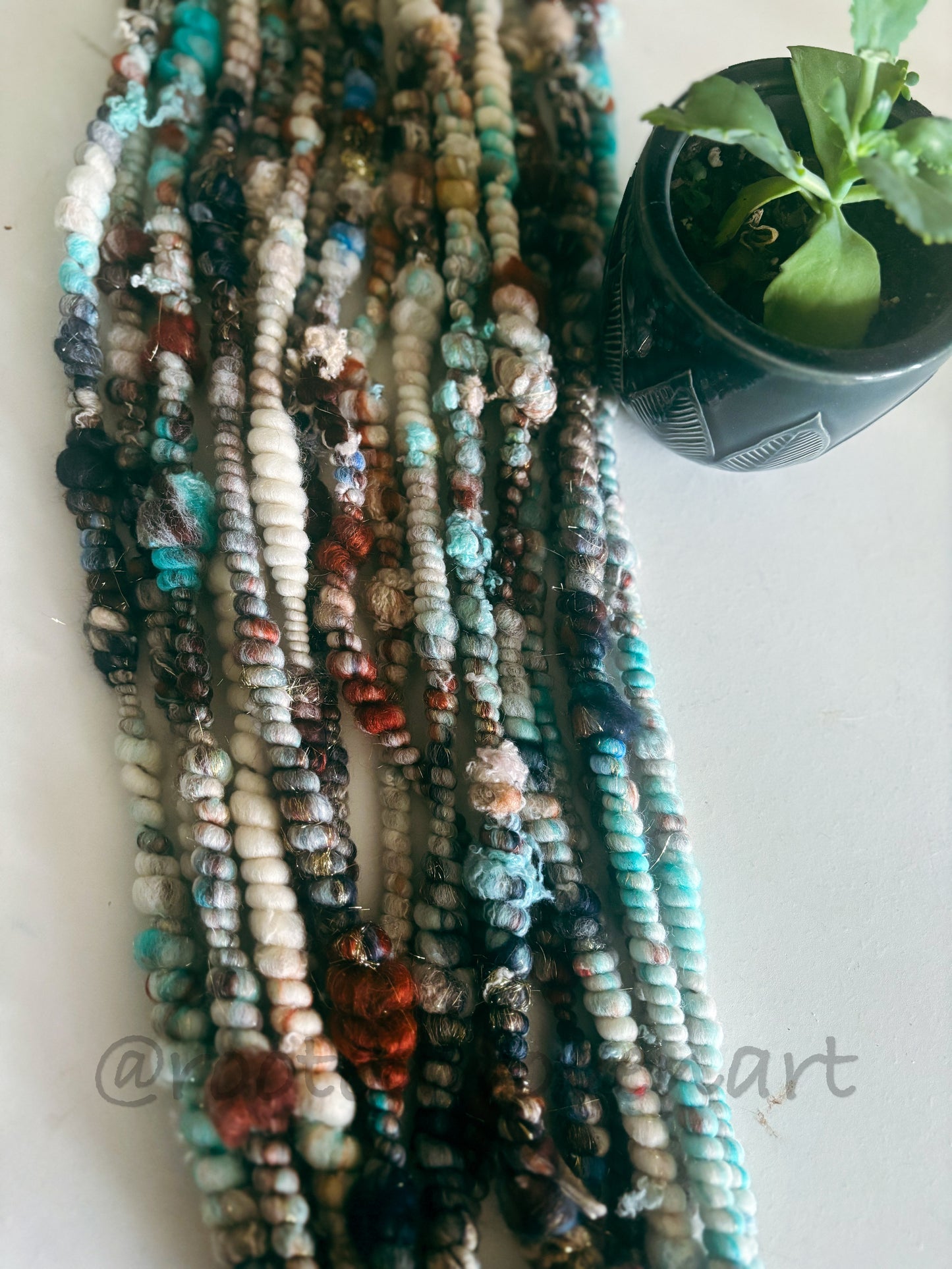 3 yards / hand spun Art yarn