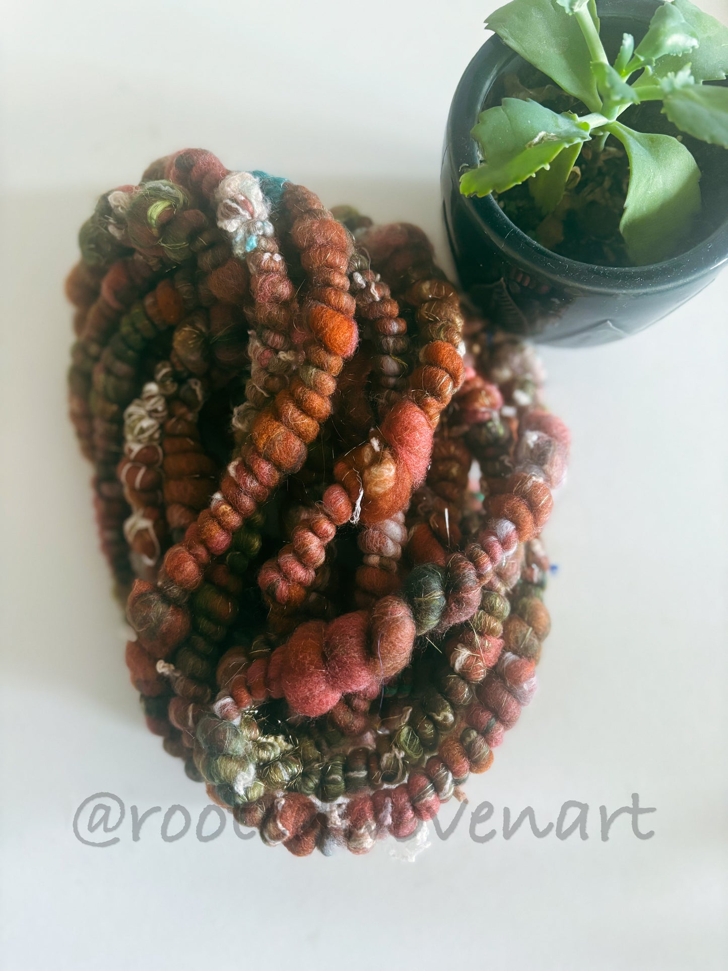 3 yards / hand spun Art yarn