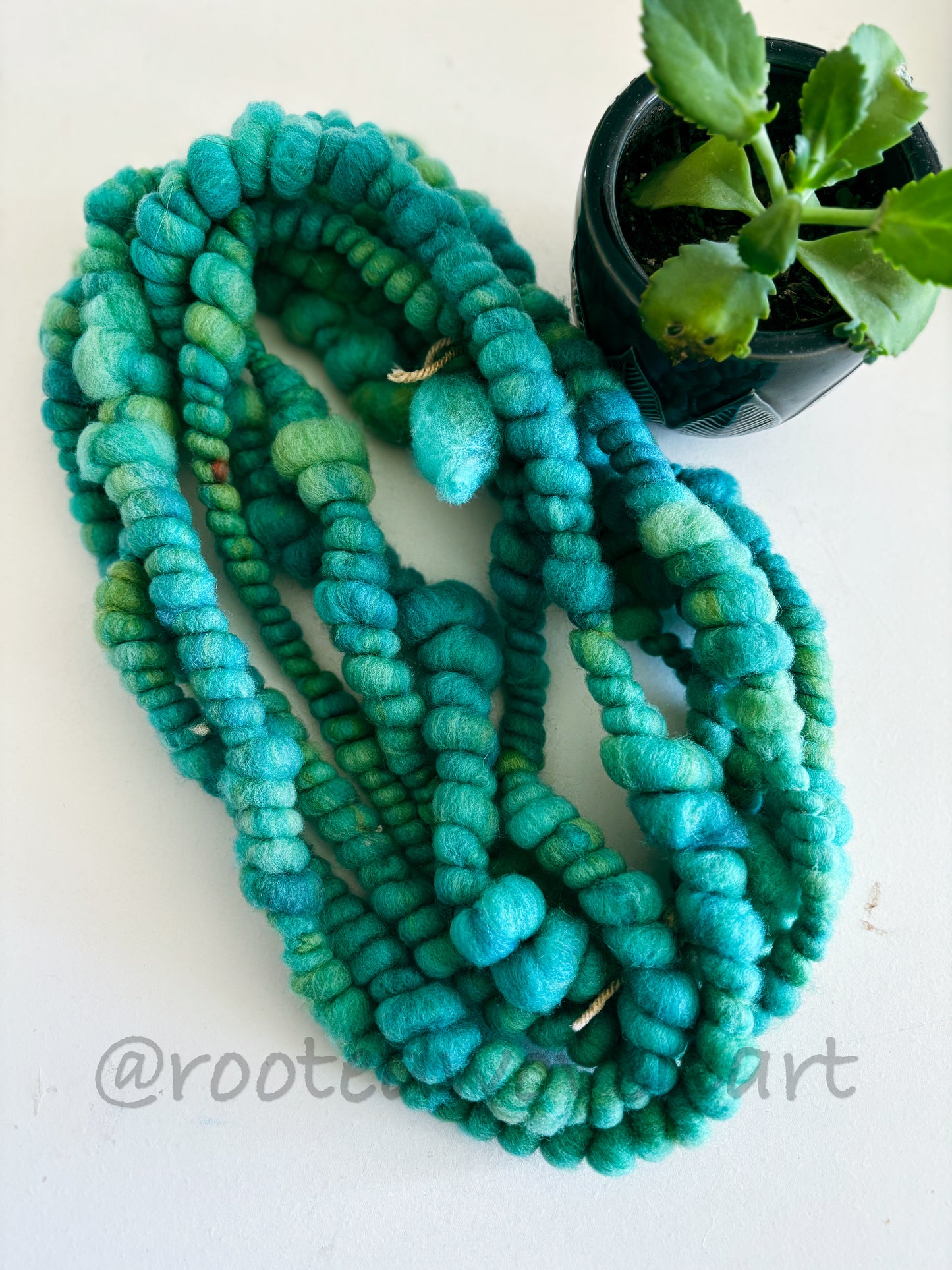 2.1 yards / Hand spun art yarn Trio