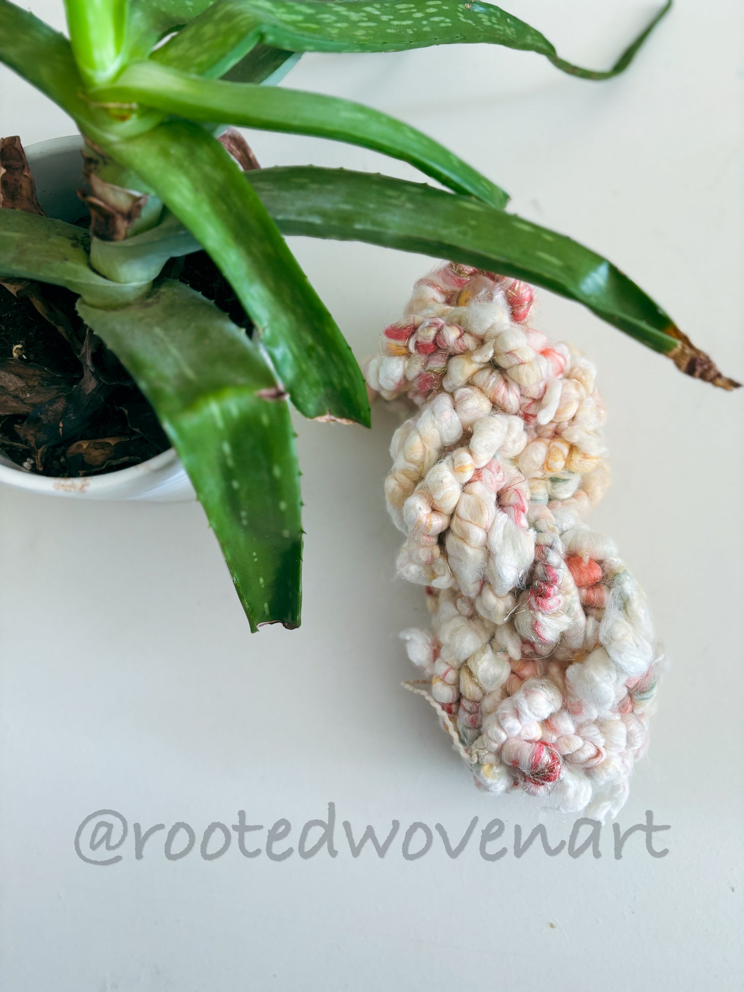 3 yards / Hand spun Art yarn / vegan