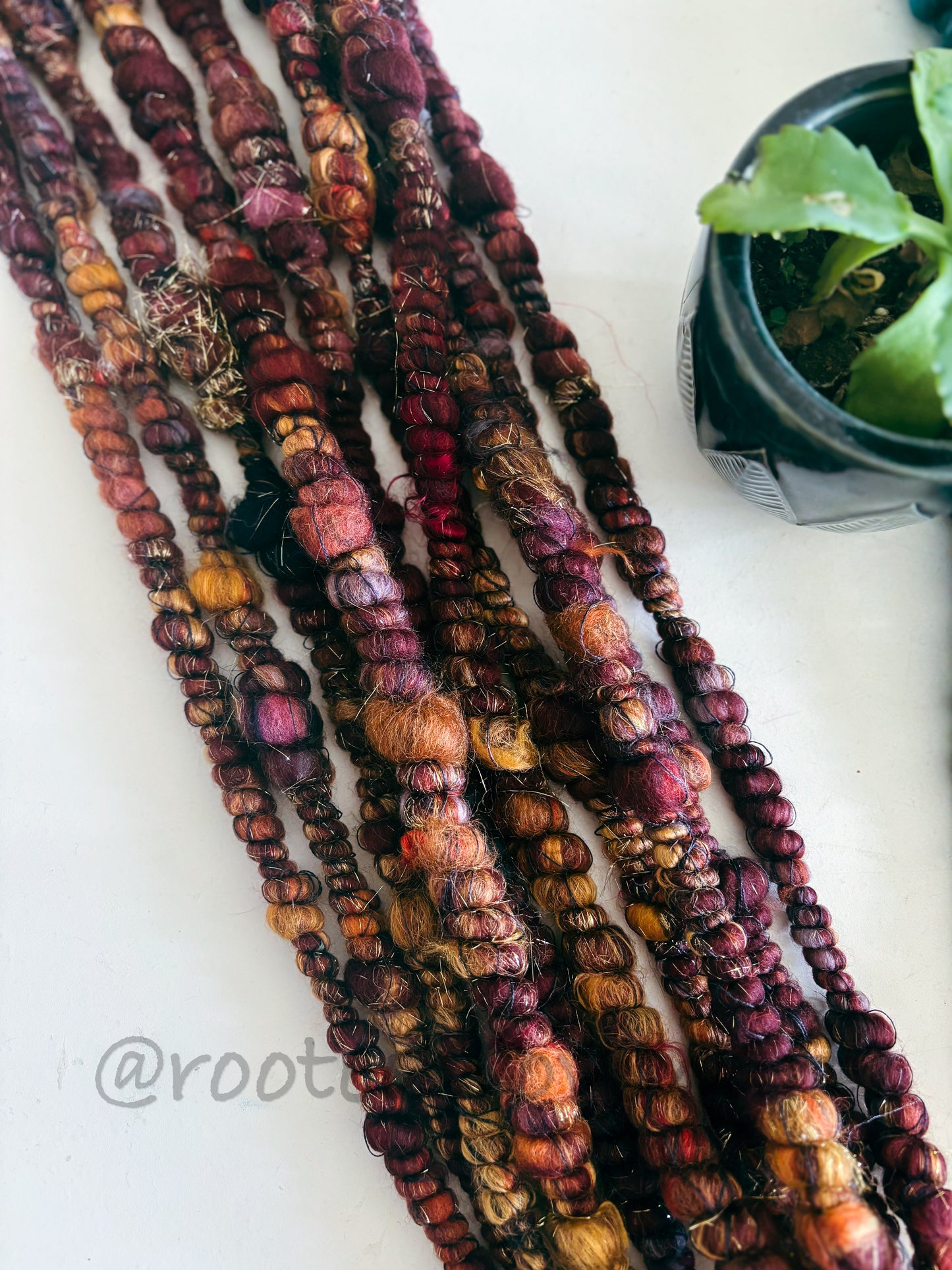 4.5 yards / Hand spun art yarn