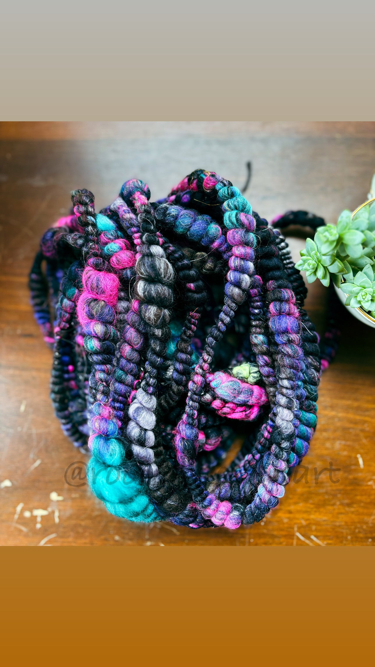 3 yards  / Hand Spun Art Yarn