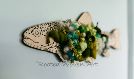 Trout / Fish framed Woven Wall Art