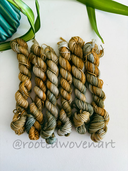 Hand dyed mini skeins